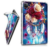 RWUTYTIUL for iPad Pro 13 Inch M4(2024) Clear Tablet Case, Transparent Shockproof Protective Shell Lightweight TPU Accessories Cover Women Man, Purple Dream Catcher