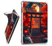 RWUTYTIUL for Kobo Elipsa/Kobo Elipsa 2E 10.3 Inch Clear Tablet Case, Transparent Shockproof Protective Shell Lightweight TPU Accessories Cover Women Man, Red Maple Leaf Moon
