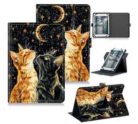 RWUTYTIUL for LG G Pad 5 10.1 Inch Universal Tablet Case 9"-10.5", 360 Degree Rotating Kickstand Protective Stand Case with Multiple Viewing PU Leather Shell Case for LG G Pad 5 2019, Two Cats