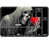 RWUTYTIUL for MTG Card Playmat 24 X 14 Inch with A Zone, Stitched Play Mat for Commander Board TCG RPG CCG Game Desktop Tablet Mouse Pad for Playing Accessories, Love Skull