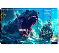 RWUTYTIUL for MTG Card Playmat 24 X 14 Inch with A Zone, Stitched Play Mat for Commander Board TCG RPG CCG Game Desktop Tablet Mouse Pad for Playing Accessories, Sail Dinosaur