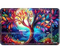 RWUTYTIUL for MTG Card Playmat 24 X 14 Inch with A Zone, Stitched Play Mat for Commander Board TCG RPG CCG Game Desktop Tablet Mouse Pad for Playing Accessories, Moon Tree 01