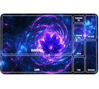 RWUTYTIUL for MTG Card Playmat 24 X 14 Inch with A Zone, Stitched Play Mat for Commander Board TCG RPG CCG Game Desktop Tablet Mouse Pad for Playing Accessories, Purple Snowdrops