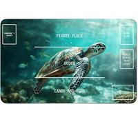 RWUTYTIUL for MTG Card Playmat 24 X 14 Inch with B Zone, Stitched Play Mat for Commander Board TCG RPG CCG Game Desktop Tablet Mouse Pad for Playing Accessories, Turtles