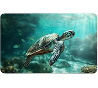 RWUTYTIUL for MTG Card Playmat 24 X 14 Inch with No Zone, Stitched Play Mat for Commander Board TCG RPG CCG Game Desktop Tablet Mouse Pad for Playing Accessories, Turtles