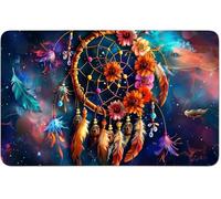 RWUTYTIUL for MTG Card Playmat 24 X 14 Inch with No Zone, Stitched Play Mat for Commander Board TCG RPG CCG Game Desktop Tablet Mouse Pad for Playing Accessories, Starry Night Dreamcatcher