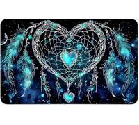 RWUTYTIUL for MTG Card Playmat 24 X 14 Inch with No Zone, Stitched Play Mat for Commander Board TCG RPG CCG Game Desktop Tablet Mouse Pad for Playing Accessories, Blue Dreamcatcher