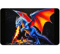 RWUTYTIUL for MTG Card Playmat 24 X 14 Inch with No Zone, Stitched Play Mat for Commander Board TCG RPG CCG Game Desktop Tablet Mouse Pad for Playing Accessories, Red Winged Dragon