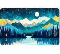 RWUTYTIUL for MTG Card Playmat 24 X 14 Inch with No Zone, Stitched Play Mat for Commander Board TCG RPG CCG Game Desktop Tablet Mouse Pad for Playing Accessories, Blue Mountains Moon