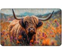RWUTYTIUL for MTG Card Playmat TCG Playmat Desk Mats 24 X 14 Inch, Stitched Playmat for Commander Board RPG CCG Game Magic The Gathering, Play Mat for Card Game Playing Accessories, Flower and Cow