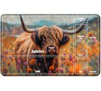 RWUTYTIUL for MTG Card Playmat TCG Playmat Desk Mats 24 X 14 Inch, Stitched Playmat for Commander Board RPG CCG Game Magic The Gathering, Play Mat for Card Game Playing Accessories, Flower and Cow