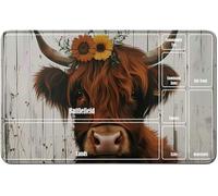 RWUTYTIUL for MTG Card Playmat TCG Playmat Desk Mats 24 X 14 Inch, Stitched Playmat for Commander Board RPG CCG Game Magic The Gathering, Play Mat for Card Game Playing Accessories, Sunflower Cow