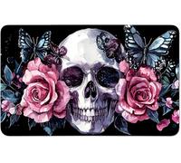 RWUTYTIUL for MTG Playmat Size 24 X 14 Inch, Stitched Card Game Mat for Commander Board TCG RPG CCG Desktop Tablet Mouse Pad for Enthusiasts Playing Accessories, Pink American Skull