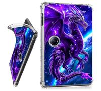 RWUTYTIUL for OnePlus Pad 2/OnePlus Pad Pro 12.1" 2024 Clear Tablet Case, Transparent Shockproof Protective Shell Lightweight TPU Accessories Cover Women Man, Purple Planet Dragon