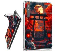 RWUTYTIUL for Onyx Boox Go 10.3"/Boox Note X3 Pro e-Reader Clear Tablet Case, Transparent Shockproof Protective Shell Lightweight TPU Accessories Cover Women Man, Red Maple Leaf Moon