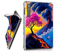 RWUTYTIUL for Onyx Boox Go 10.3"/Boox Note X3 Pro e-Reader Clear Tablet Case, Transparent Shockproof Protective Shell Lightweight TPU Accessories Cover Women Man, Volcanic Cherry Blossoms