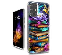 RWUTYTIUL for Samsung Galaxy A03S Clear Case, Dual Layer Shockproof Protective Transparent PC Soft Silicone Anti-Yellowing Slim Fit Aesthetic Cover for Women Men, Book Peony