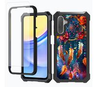 RWUTYTIUL for Samsung Galaxy A15 5G Art Case w/1 * Screen Protector, Shockproof Heavy Duty Dual Layer Protective Hard PC Soft Silicone Case for Women Man Girls, Dream Laying Net