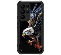 RWUTYTIUL for Samsung Galaxy S26 Ultra 5G Case, Fit Ultra Thin Soft Silicone Shockproof Protective Cover Full Body Drop Protection Phone Cover for Women Men, Black Eagle