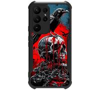 RWUTYTIUL for Samsung Galaxy S26 Ultra 5G Case, Fit Ultra Thin Soft Silicone Shockproof Protective Cover Full Body Drop Protection Phone Cover for Women Men, Red Skull Eagle