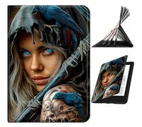 RWUTYTIUL for Samsung Galaxy Tab A 10.1" 2016 SM-T580/T585/T587 Case, Shockproof Smart Protective Multi-Angle Viewing Tablet Cover for Women Men with Auto Sleep/Wake - Blue Eyed Girl