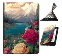 RWUTYTIUL for Samsung Galaxy Tab A 10.1" 2019 SM-T510/T515/T517 Case, Shockproof Smart Protective Multi-Angle Viewing Tablet Cover for Women Men with Auto Sleep/Wake, Rose Mountain Clouds