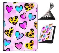 RWUTYTIUL for Samsung Galaxy Tab A 10.1" 2019 SM-T510/T515/T517 Case, Shockproof Smart Protective Multi-Angle Viewing Tablet Cover for Women Men with Auto Sleep/Wake, Leopard Print Love Purple