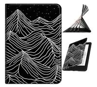 RWUTYTIUL for Samsung Galaxy Tab A 8.0" 2017 SM-T380/T385 Case, Shockproof Smart Protective Multi-Angle Viewing Tablet Cover for Women Men with Auto Sleep/Wake, Black White Mountain Range