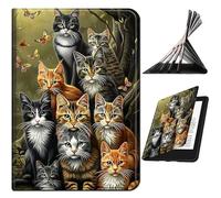 RWUTYTIUL for Samsung Galaxy Tab A 8.0" 2019 SM-T290/T295 Case, Shockproof Smart Protective Multi-Angle Viewing Tablet Cover for Women Men with Auto Sleep/Wake, 8 Cats