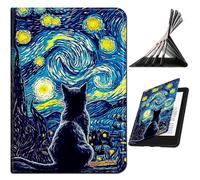 RWUTYTIUL for Samsung Galaxy Tab A7 10.4" 2022/2020 (T503/T509/T500/T505/T507) Case, Shockproof Smart Protective Multi-Angle Viewing Tablet Cover for Women Men, Galaxy Black Cat