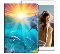 RWUTYTIUL for Samsung Galaxy Tab A7 10.4 Inch 2020/2022 Tablet Case, Multi-Angle Viewing Shockproof Smart Protective Case for Galaxy Tab A7 10.4" SM-T509 T500 T503 T505 T507, Dolphin Ocean