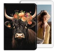 RWUTYTIUL for Samsung Galaxy Tab A7 10.4 Inch 2020/2022 Tablet Case, Multi-Angle Viewing Shockproof Smart Protective Case for Galaxy Tab A7 10.4" SM-T509 T500 T503 T505 T507, Flower Cow