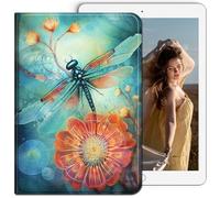 RWUTYTIUL for Samsung Galaxy Tab A7 10.4 Inch 2020/2022 Tablet Case, Multi-Angle Viewing Shockproof Smart Protective Case for Galaxy Tab A7 10.4" SM-T509 T500 T503 T505 T507, Flower Dragonfly