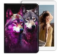 RWUTYTIUL for Samsung Galaxy Tab A7 10.4 Inch 2020/2022 Tablet Case, Multi-Angle Viewing Shockproof Smart Protective Case for Galaxy Tab A7 10.4" SM-T509 T500 T503 T505 T507, Two Wolves