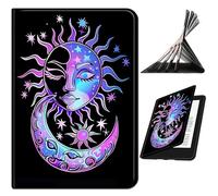 RWUTYTIUL for Samsung Galaxy Tab A8 10.5" 2022 Model (SM-X200/X205/X207) Case, Shockproof Smart Protective Multi-Angle Viewing Tablet Cover for Women Men with Auto Sleep/Wake, Purple Moon Sun