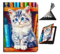 RWUTYTIUL for Samsung Galaxy Tab A8 10.5" 2022 Model (SM-X200/X205/X207) Case, Shockproof Smart Protective Multi-Angle Viewing Tablet Cover for Women Men with Auto Sleep/Wake, Book Baby Cat