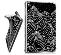 RWUTYTIUL for Samsung Galaxy Tab A9+/A9 Plus 11" 2023 SM-X210/X216/X218 Clear Case, Transparent Shockproof Protective Shell Lightweight TPU Accessories Cover Women Man, Black White Mountain Range