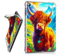 RWUTYTIUL for Samsung Galaxy Tab A9+/A9 Plus 11" 2023 SM-X210/X216/X218 Clear Tablet Case, Transparent Shockproof Protective Shell Lightweight TPU Accessories Cover Women Man, Mountain Yellow Cow