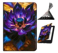 RWUTYTIUL for Samsung Galaxy Tab E 9.6" 2015 SM-T560/T561/T567 Case, Shockproof Smart Protective Multi-Angle Viewing Tablet Cover for Women Men with Auto Sleep/Wake, Purple Flame Lotus