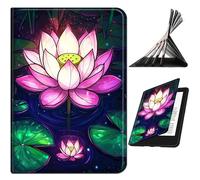 RWUTYTIUL for Samsung Galaxy Tab E 9.6" 2015 SM-T560/T561/T567 Case, Shockproof Smart Protective Multi-Angle Viewing Tablet Cover for Women Men with Auto Sleep/Wake, Pink Lotus Flower