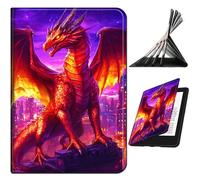 RWUTYTIUL for Samsung Galaxy Tab S10 Ultra/S9 Ultra/S8 Ultra 14.6" 2024/2023/2022 Case, Shockproof Smart Protective Multi-Angle Viewing Cover for Women Men with Auto Sleep/Wake, Purple Red Dragon