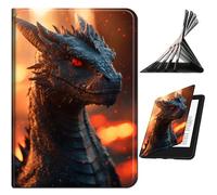 RWUTYTIUL for Samsung Galaxy Tab S10 Ultra/S9 Ultra/S8 Ultra 14.6" 2024/2023/2022 Case, Shockproof Smart Protective Multi-Angle Viewing Cover for Women Men with Auto Sleep/Wake, Red Eyed Dragon