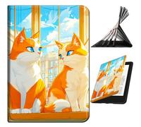 RWUTYTIUL for Samsung Galaxy Tab S5e 10.5" 2019 SM-T720/T725 Case, Shockproof Smart Protective Multi-Angle Viewing Tablet Cover for Women Men with Auto Sleep/Wake, Orange 2 Cats