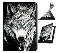 RWUTYTIUL for Samsung Galaxy Tab S6 10.5" 2019 SM-T860/T865/T867 Case, Shockproof Smart Protective Multi-Angle Viewing Tablet Cover for Women Men with Auto Sleep/Wake, Grey Cool Wolf