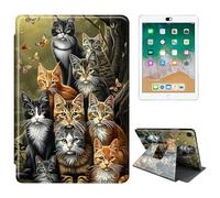 RWUTYTIUL for Samsung Galaxy Tab S6 10.5" 2019 SM-T860/T865/T867 Tablet Case, 360 Degree Rotating Shockproof Protective Stand Case for Women Man, 8 Cats