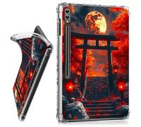 RWUTYTIUL for Samsung Galaxy Tab S7 FE 5G 2021/S8 Plus 2022/S7 Plus 2020 12.4 Inch Clear Tablet Case, Transparent Shockproof Protective Shell Lightweight TPU Cover Women Man, Red Maple Leaf Moon