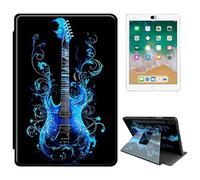 RWUTYTIUL for Samsung Galaxy Tab S8 Plus 2022 / S7 FE 2021 / S7 Plus 2020 12.4 Inch Tablet Case, 360 Degree Rotating Shockproof Protective Stand Case for Women Man, Blue Guitar