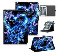 RWUTYTIUL for Universal Tablet Case for iPad Mini 7 7th Generation 8.3" A17 Pro 2024, 360 Degree Rotating Kickstand Protective Stand Case with Multiple Viewing PU Leather Shell Case, Purple Heart