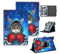 RWUTYTIUL for Universal Tablet Case for iPad Mini 7 7th Generation 8.3" A17 Pro 2024, 360 Degree Rotating Kickstand Protective Stand Case with Multiple Viewing PU Leather Shell Case, Fist Cat