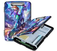 RWUTYTIUL Galaxy Dragon A4 Clipboard with Storage Pen Holder, Clipboards Organizer Nursing Clipboard Foldable File Folder Plastic Clipboard Folio Clip Board for Office Students Classroom Doctor